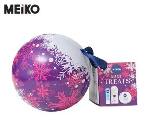 Round Christmas Tin Ball rau khoom plig thiab Promotional khoom