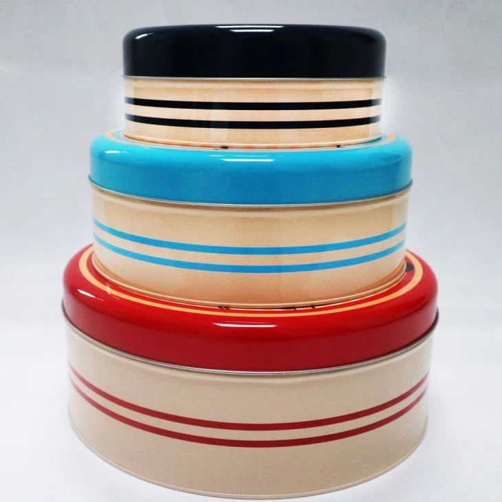 Nesting Round Tin Gift Box Storage Tins Set
